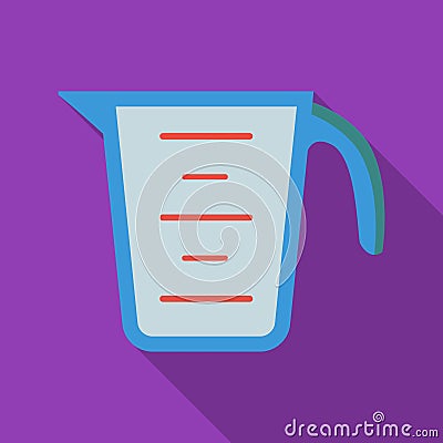 Measuring cup icon in flate style isolated on white background. Kitchen symbol stock vector illustration. Vector Illustration