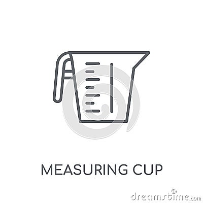 Measuring cup linear icon. Modern outline Measuring cup logo con Vector Illustration