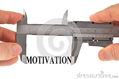 Measuring motivation with a vernier calipe Stock Photo