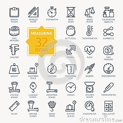 Measuring related Icon set. Vector Illustration Vector Illustration