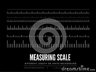 Measuring rulers of different scale, length and shape. Vector elements Vector Illustration