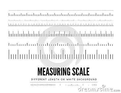Measuring rulers of different scale, length and shape. Vector elements Vector Illustration