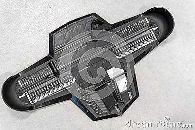 Measuring Shoe Size. device for determining the length of the foot Stock Photo