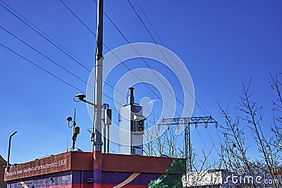 Measuring station for checking environmental data from the environmental authority in Brandenburg LUGV Editorial Stock Photo