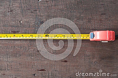 Measuring Tape on board Stock Photo