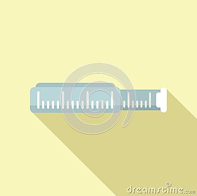 Measuring tape icon flat vector. Clothes meter Stock Photo