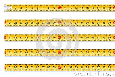 Measuring tape one meter in length stock vector illustration Vector Illustration