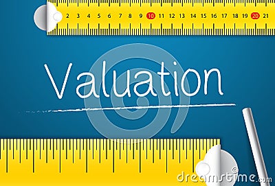 Measuring Valuation. Concept of How To Measure Standards of Valuation Stock Photo