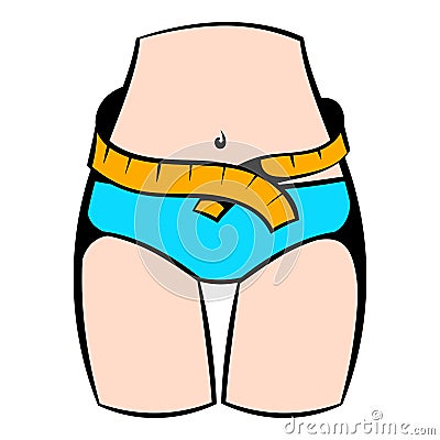 Measuring waist icon, icon cartoon Vector Illustration