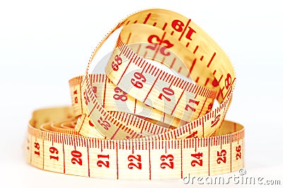 Measuring yellow tape Stock Photo