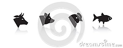 Meat animals Vector Illustration