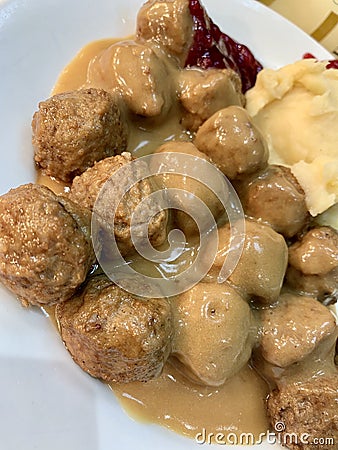 Ikea Meat Balls meal Stock Photo