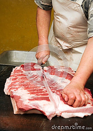 Meat carver Stock Photo