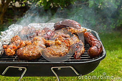 Meat collection on a bbq Stock Photo