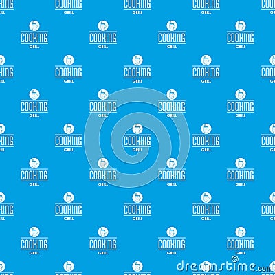 Meat cooking pattern vector seamless blue Vector Illustration