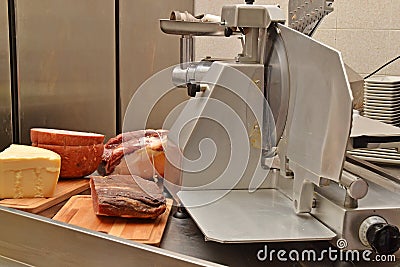 Meat cutting machine Stock Photo