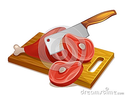Meat cutting Vector Illustration
