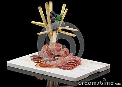 Meat delicatessen plate Stock Photo