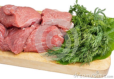 Meat and dill Stock Photo