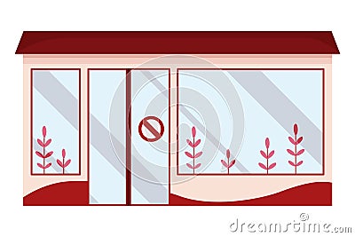 Meat factory sale production. Flat composition with factory equipment. Food industry concept element. Industrial Vector Illustration