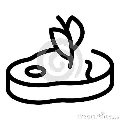 Meat food icon outline vector. Eating vegan Stock Photo