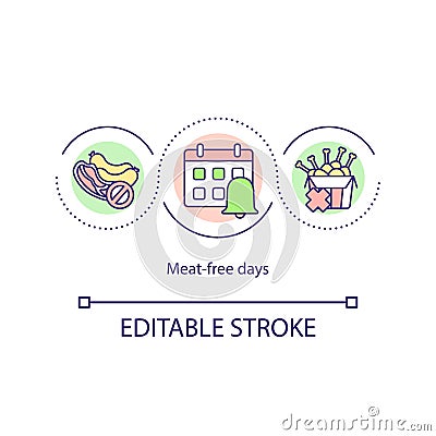 Meat free days concept icon Vector Illustration