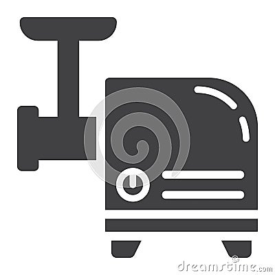 Meat Grinder solid icon, household appliance Vector Illustration