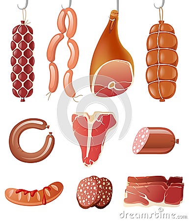 Meat icons Vector Illustration