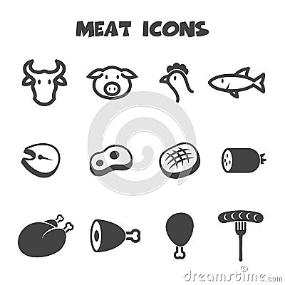 Meat icons Vector Illustration