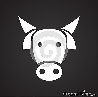 Meat icons set on color squres background for graphic and web design, Modern simple vector sign. Internet concept. Trendy symbol Vector Illustration