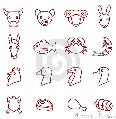 Meat icons Vector Illustration