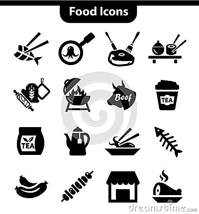 Meat icons set Vector Illustration