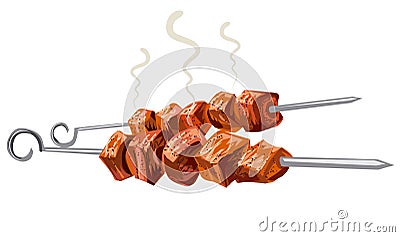 Meat kebab grilled Stock Photo