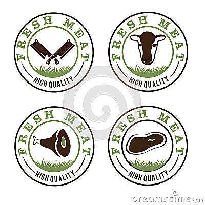 Meat labels set Vector Illustration