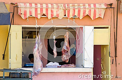 Meat on the market Editorial Stock Photo