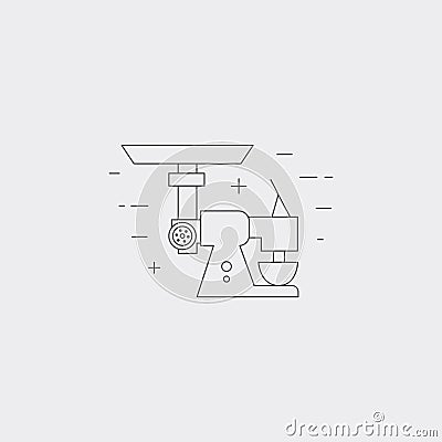 Meat mincer line icon. Vector Illustration