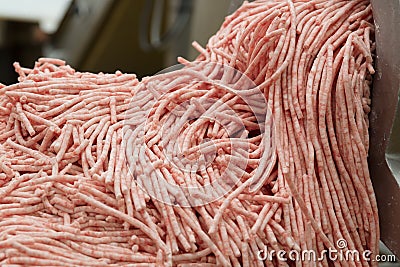 Industrial Meat Mincing Machine Stock Photo