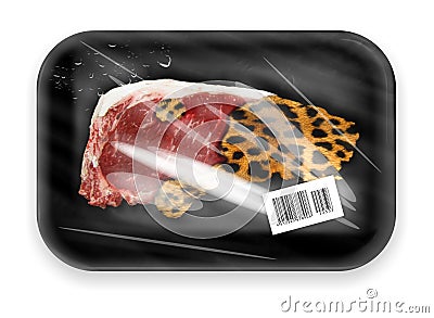 Meat packed in box Stock Photo