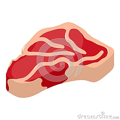 Meat piece icon, isometric 3d style Vector Illustration