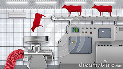 Cows Fall Into A Meat Grinder 4k Stock Footage Video Of Cruel Bloody 78945294