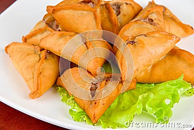 Meat roasted dumplings Stock Photo