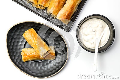 Meat rolls pastry Stock Photo