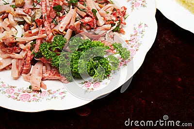 Meat salad Stock Photo