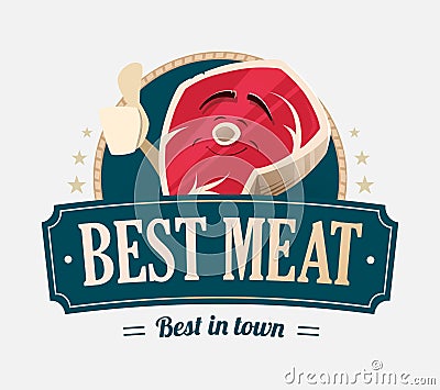 Meat shop store market logo design Vector Illustration