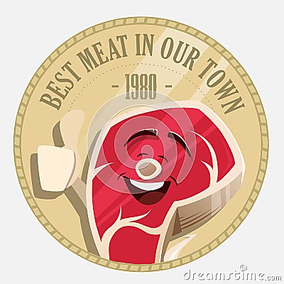 Meat shop store market logo design Vector Illustration