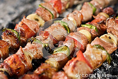 Meat skewers Stock Photo