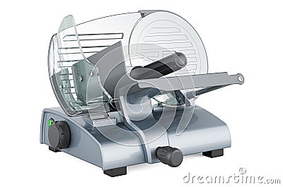 Meat slicer, slicing machine. 3D rendering Stock Photo