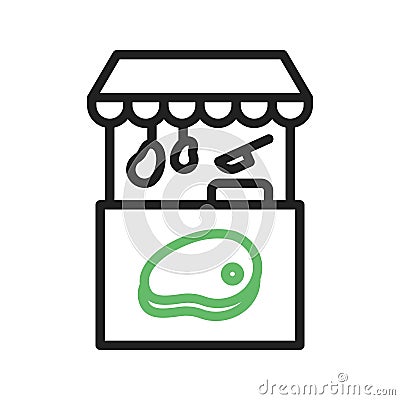 Meat Stall icon vector image. Vector Illustration