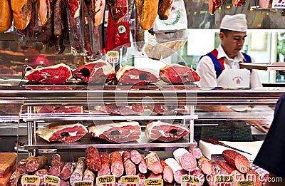 Meat stand Editorial Stock Photo