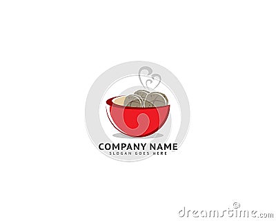 Meatball bakso logo template vector illustration Vector Illustration